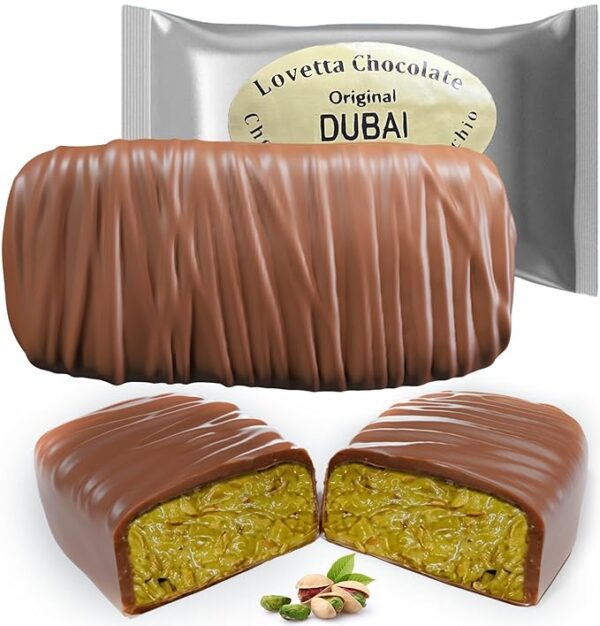 Dubai Pistachio Knafeh Chocolate Bar – Belgian Milk Chocolate Delight (190g) 1 Carton-30 pcs