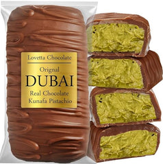 Dubai Pistachio Knafeh Chocolate Bar – Belgian Milk Chocolate Delight (190g) 1 Carton-30 pcs