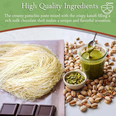 Dubai Pistachio Knafeh Chocolate Bar – Belgian Milk Chocolate Delight (190g) 1 Carton-30 pcs